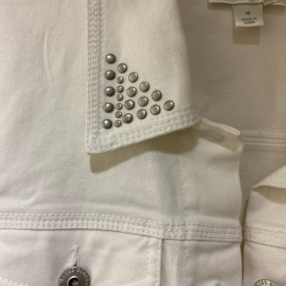 Dress Barn White Denim Studded Jean Jacket - Picture 5 of 8